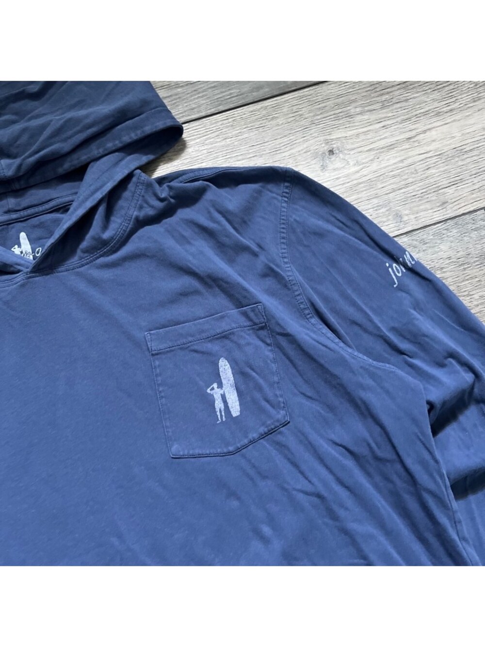 Johnnie-O Men's XL Pullover Hoodie Sweatshirt Navy Pocket Logo Performance Golf - Picture 3 of 8